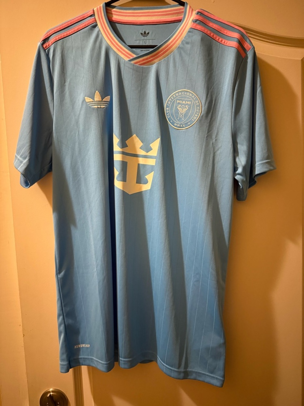Brand new with tags adidas Messi Soccer Jersey with Pink Trim